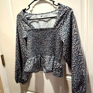 Cropped floral going out blouse top